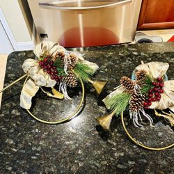 Big Decorative Christmas Brass horns decor