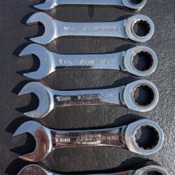 6pc Armstrong Stubby Ratcheting Metric Wrenches Made In USA
