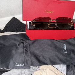 Cartier Glasses Diamond Cut Brown