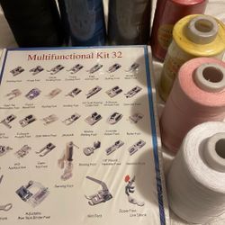 Sewing Thread And Sewing Machine Foot Attachments