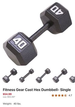Fitness Gear Cast Hex Dumbbell Set