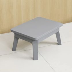 Gray Wooden Step Stool for Adults or Kids-Wood Bedside Step Stool for Kitchen, Bathroom, Office -NEW