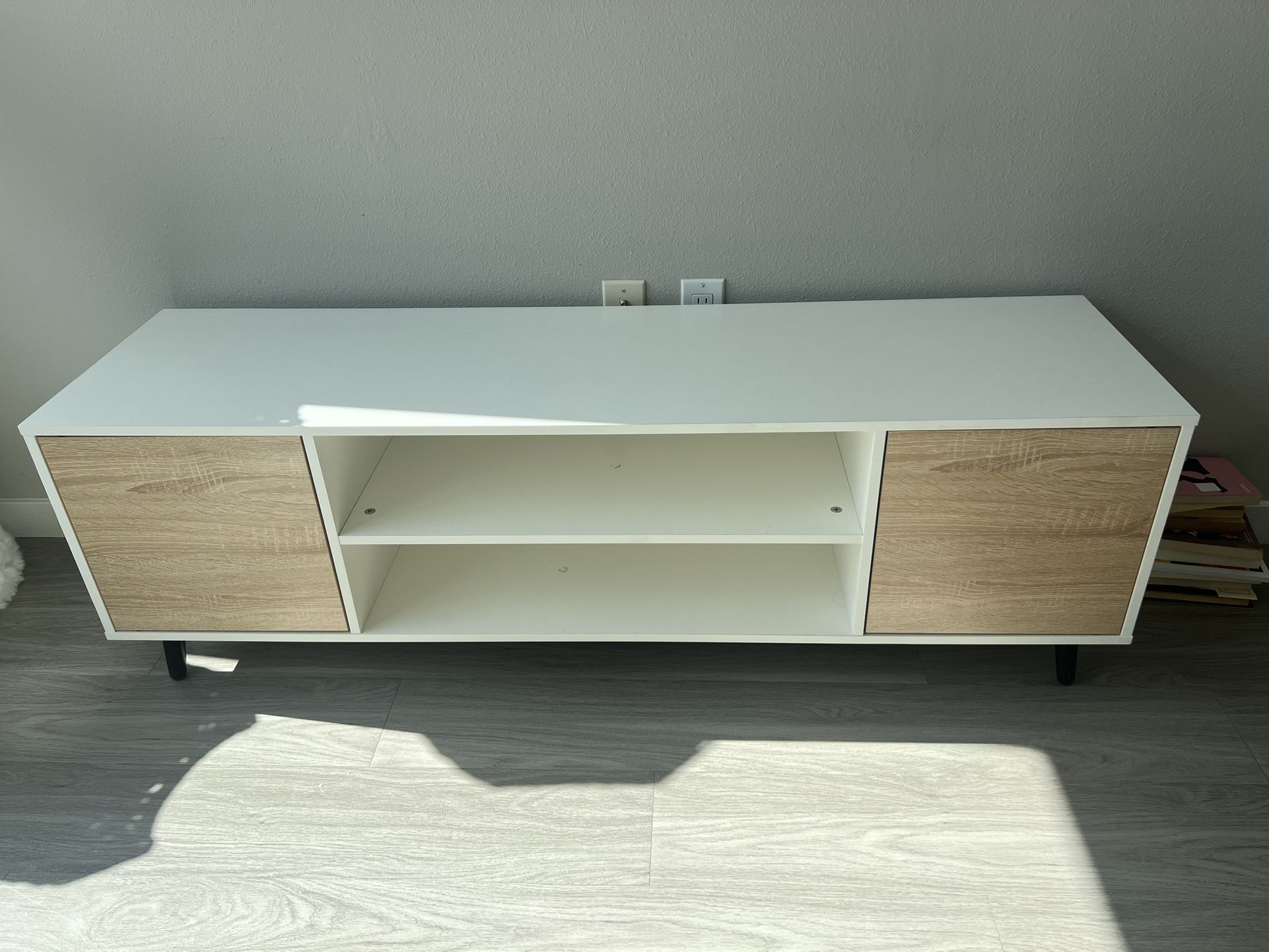 White And Tan Tv Console