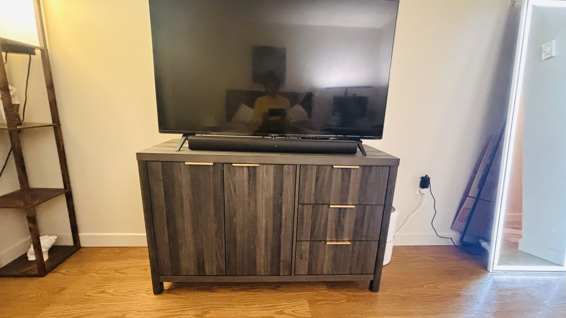 Fluted Sideboard Buffet Cabinet with Storage, 47"  with 3 Drawers, Media Console