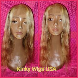 20" Brazilian unprocessed 613 and Honey Blonde 4x4 Closure Human Hair Wig 