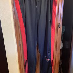 Men’s Adidas, breakaway, joggers, black, and red extra large