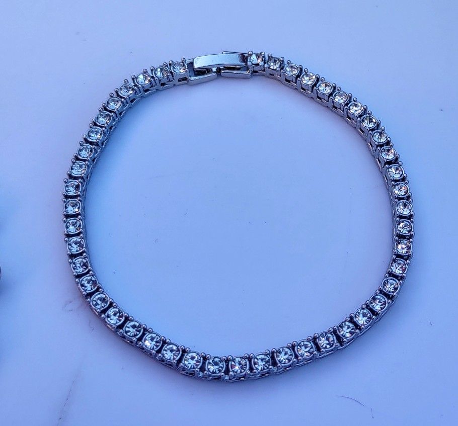 Silver Diamond Tennis Bracelet 3.5MM CZ Diamonds