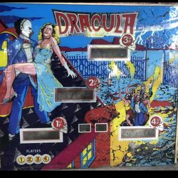 Vintage Dracula Stern Pinball machine Glass Only
