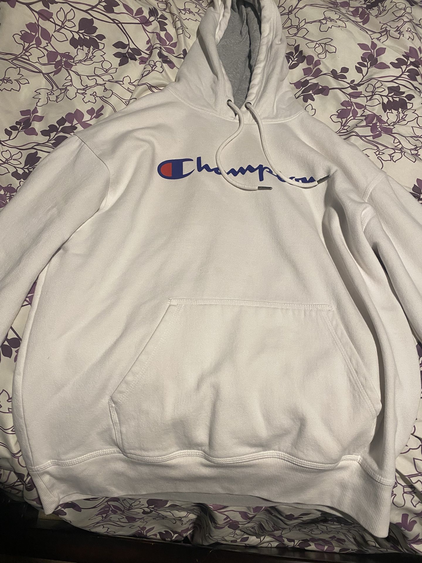 Large White champion Hooded Sweatshirt