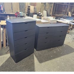 5 and 8 drawers dresser with rails / Five and eight drawers dresser with rails