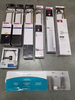 $88 for All,  Lot of (8) DELTA bathroom Towel Bar, Rack, Holders.
