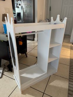 White dress up for girls with mirror and hooks