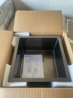 Glacier Bay 17 in. Undermount Single Bowl 18 Gauge Gunmetal Black Stainless Steel Kitchen Sink