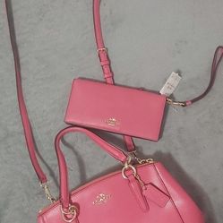 Coach Pink Bag Purse Pink Coach Wallet  300 For Both