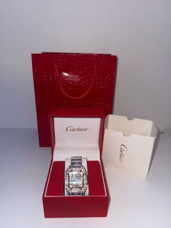 Rose Gold Iced Out Cartier Watch