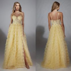 New With Tags Alyce Paris Ruffled Corset Bodice Long Formal Dress & Prom Dress $159