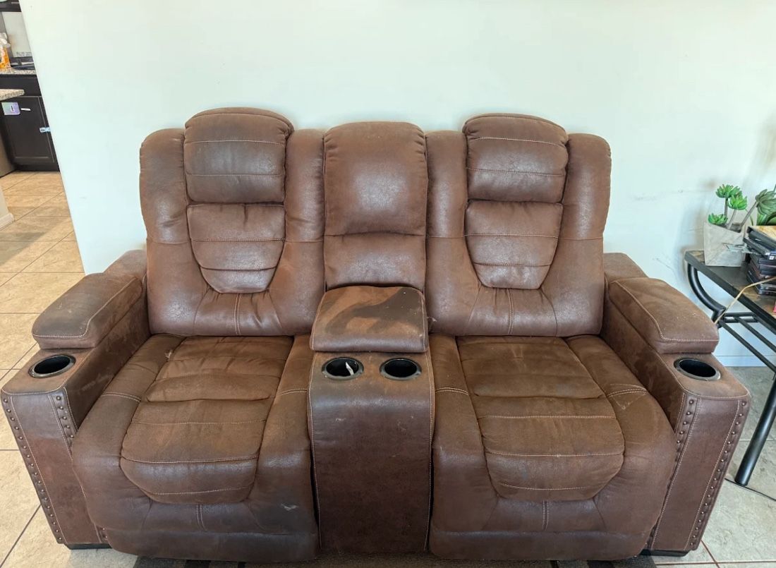 Reclining Loveseat - Brown - MUST GO ASAP!