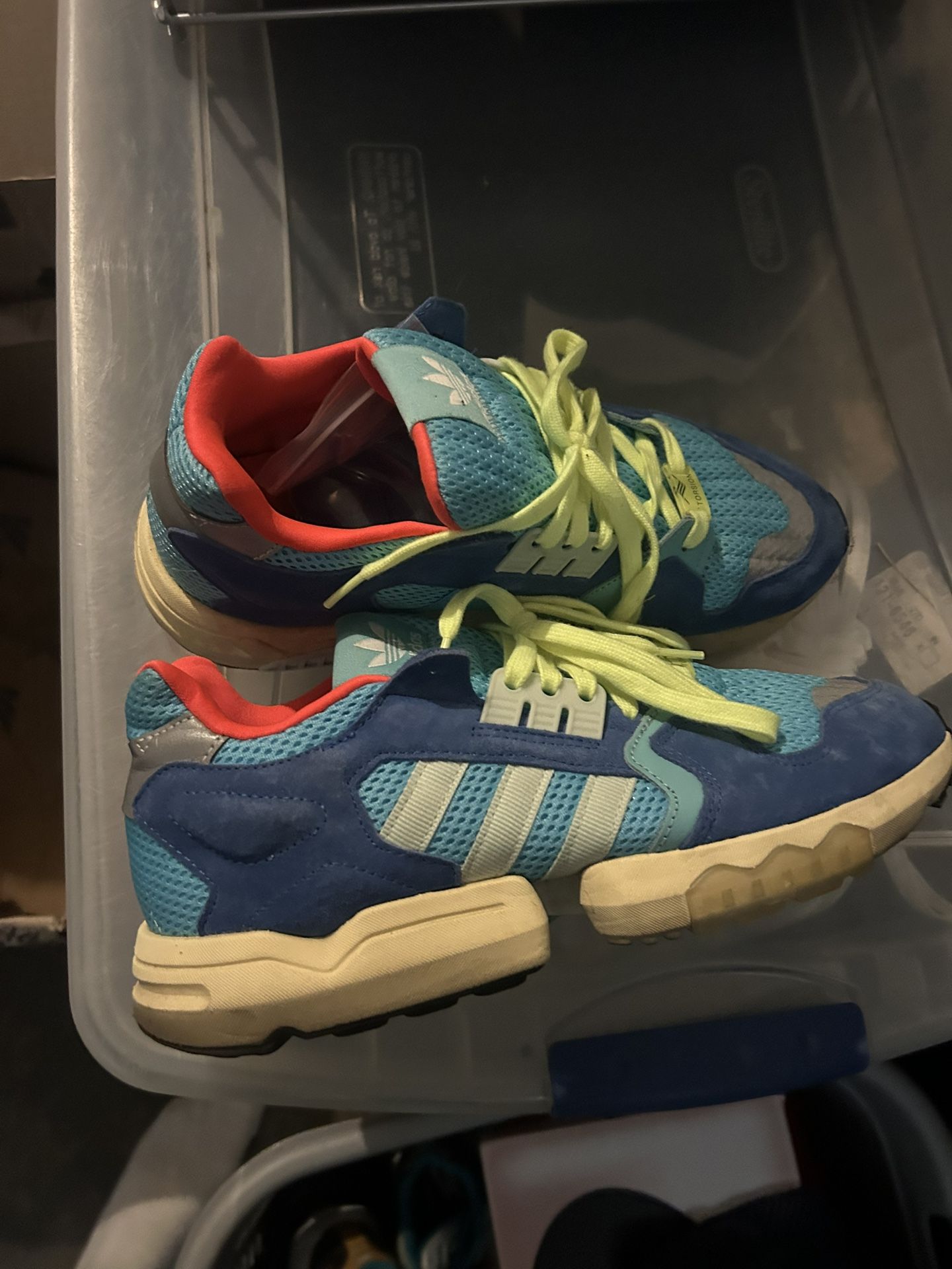 SIZE: 10 ADIDAS  ZX TORSION MEN'S SHOES  EE4787  BRIGHT CYAN LINEN GREEN BLUE