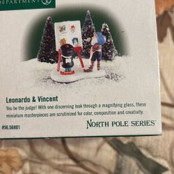 Dept 56 North Pole Village.  Leonardo And Vincent.