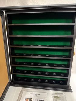 Brand New - DisplayGifts 49 Golf Ball Display Case Cabinet (Lockable / UV Door) - Black