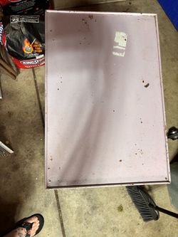 Vintage end table with bottom drawer