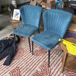 Two Velvet Dining Chairs