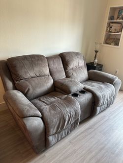 Grey recliner couch