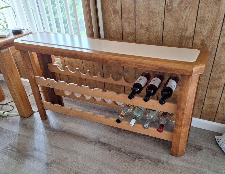 Custom-made 4 Oak Tables with Corian Insert