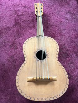 Small Acoustic Guitar with Decorative Inlay