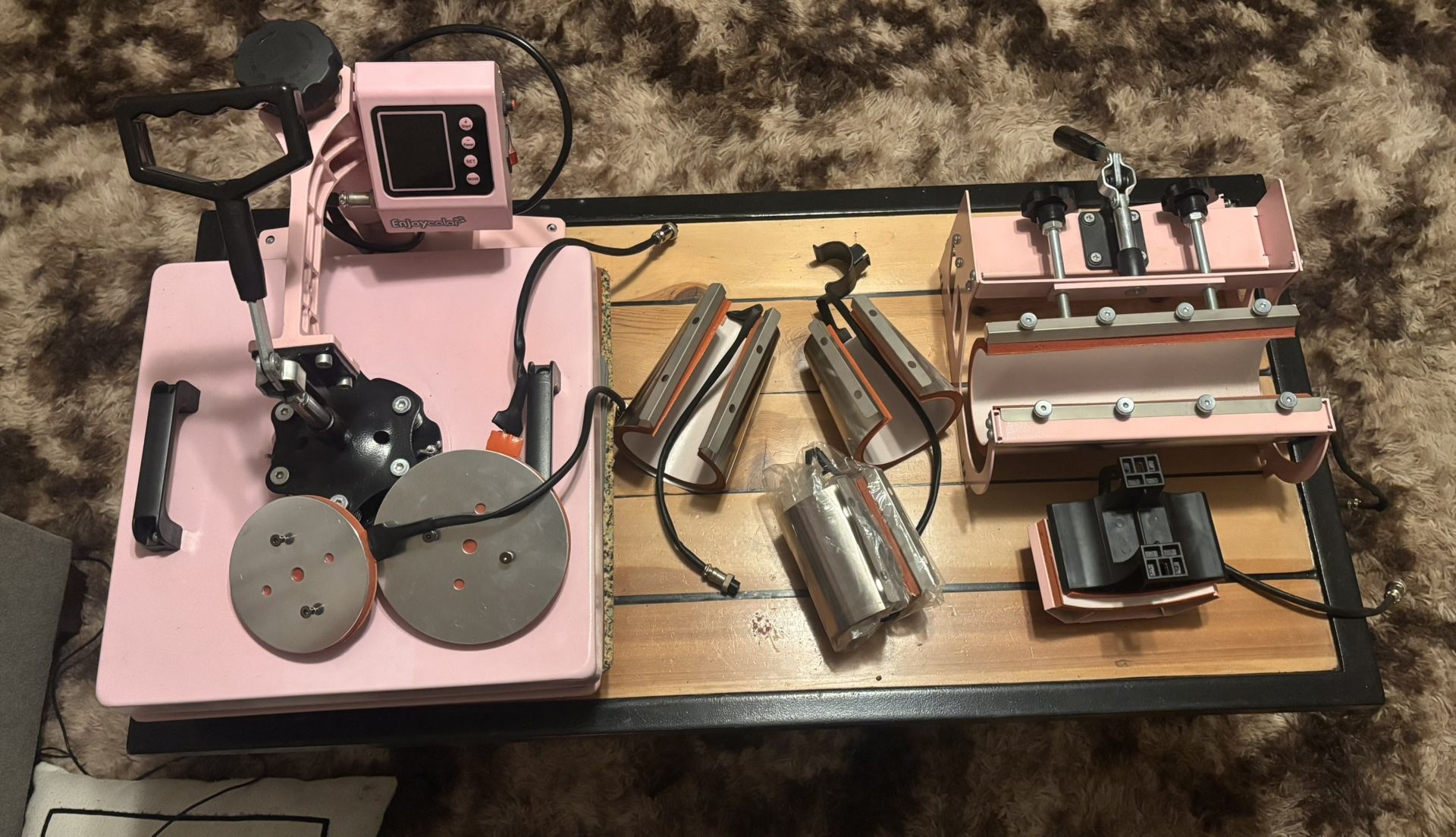 PINK Heat Press Machine W/ Tumbler & Hat Extension
