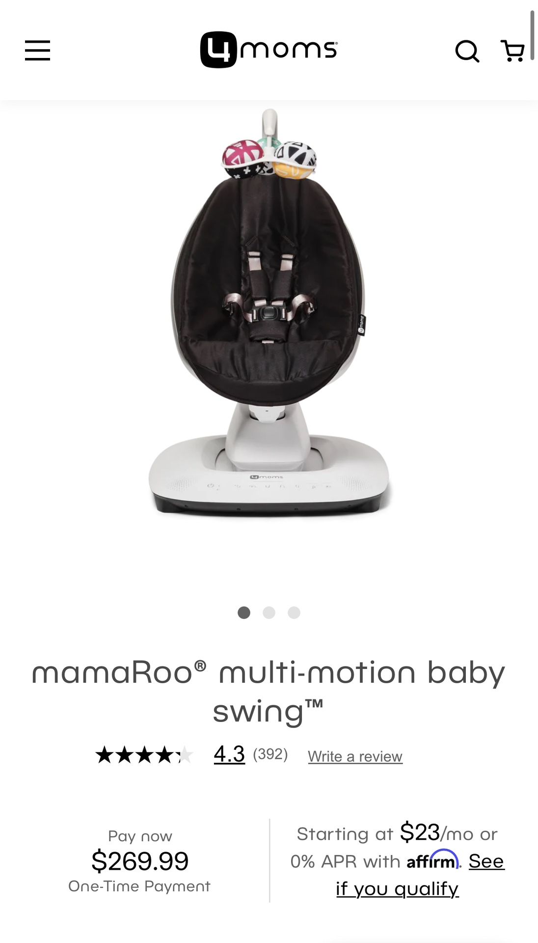 mamaRoo multi-motion baby swing