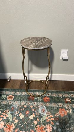Accent Side Table gold and marble