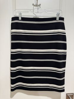 Black And White Striped Skirt