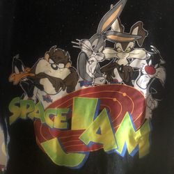 Vintage Classic Space Jam Black Short Sleeve T-Shirt 1990's  2 XL 50/52 -Looney Toon