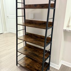 59'' Industrial Vintage Brown Wood Bookshelf