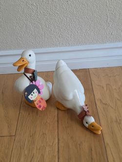 White Decorative Porcelain Ducks.