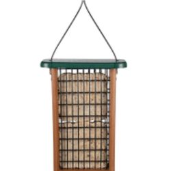 HANGING DOUBLE SUET BIRD AND PILEATED WOODPECKER FEEDER