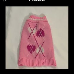 Pink Puppy Argyle Sweater Small Breeds