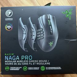 Razer Naga Pro Wireless Optical Gaming Mouse for PC, Interchangeable Side Plates, Chroma RGB, Black