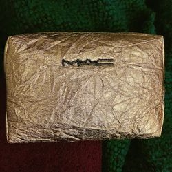 MAC Cosmetics Gold Crinkle Holiday Make up bag   