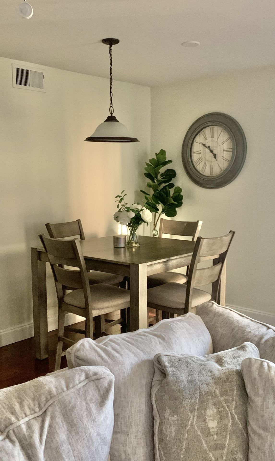 Gray High Top Dining Table & Chairs