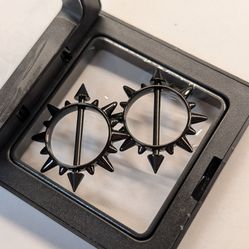 24g black nipple jewelry