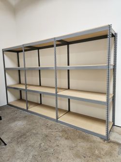 Heavy Duty Industrial Warehouse Stock Supply Shelves 48 in W x 24 in D Shelving Similar To Uline Delivery Available