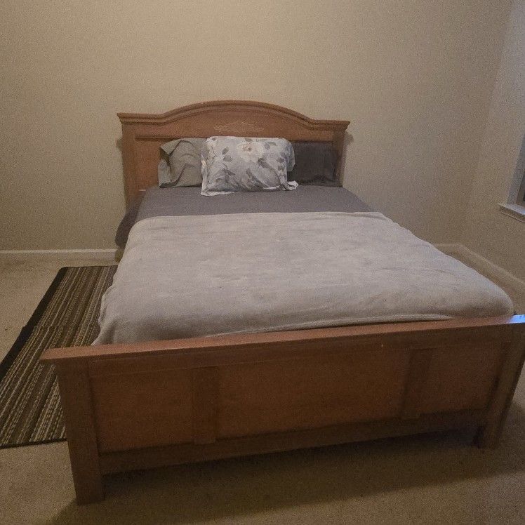 Queen Size Bed, Mattress, Two Night Stands