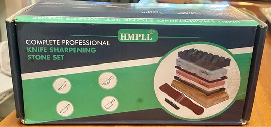 HMPLL Knife Sharpening Stone Set features a 4 side grit PROFESSIONAL