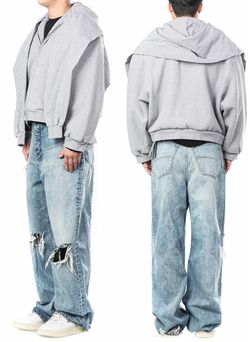 Balenciaga Cropped Zip-Up Hoodie