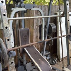 Bench Press Barbell And Weights 
