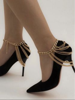 Gorgeous Set of Two Gorgeous Layered Chains Anklets