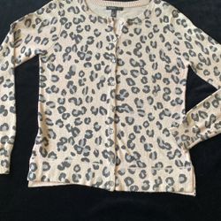 Mango Animal Print Cardigan For Women Size S/M