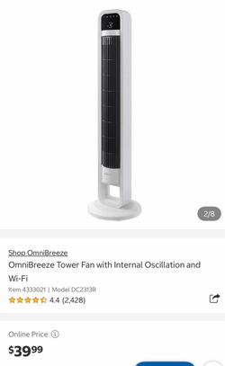 Shop OmniBreeze OmniBreeze Tower Fan with Internal Oscillation and Wi-Fi Item (contact info removed) | Model DC2313R